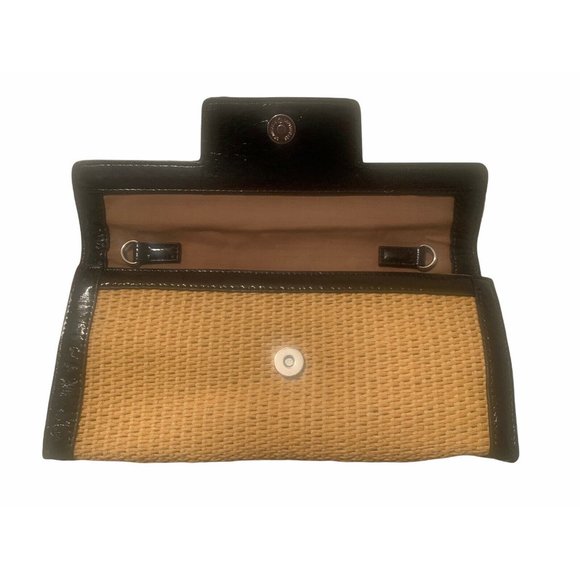 SR Squared by Sondra Roberts Straw Black Clutch Pu - Picture 3 of 12